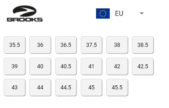 Brooks Laufschuhe EU Größen